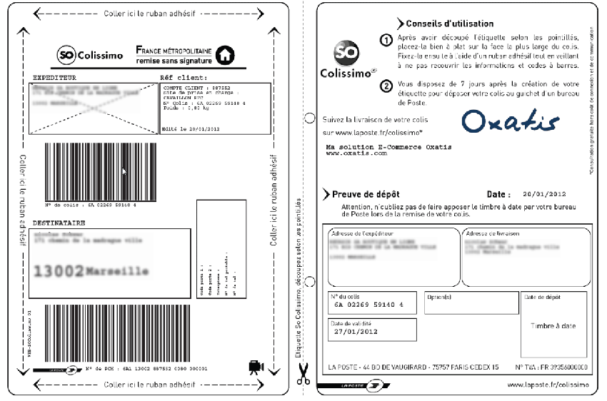 étiquette d'expédition de placement avec flèche imprimé en noir